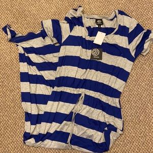 Bobeau Striped Short Sleeved Tee Maxi Dress